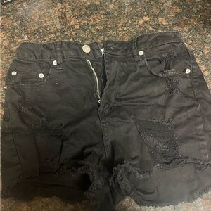 Rue21 Black Distressed Jean Shorts